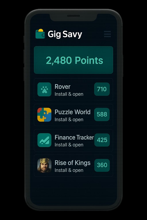 GigSavy mobile screens preview